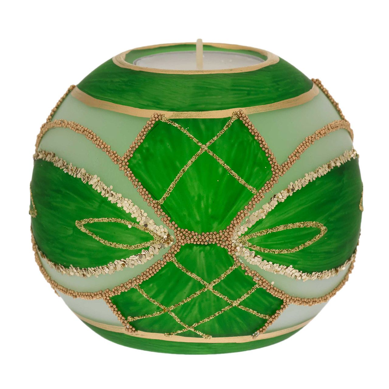 SFERA D. 100 VERDE CON TEALIGHT MM 38
